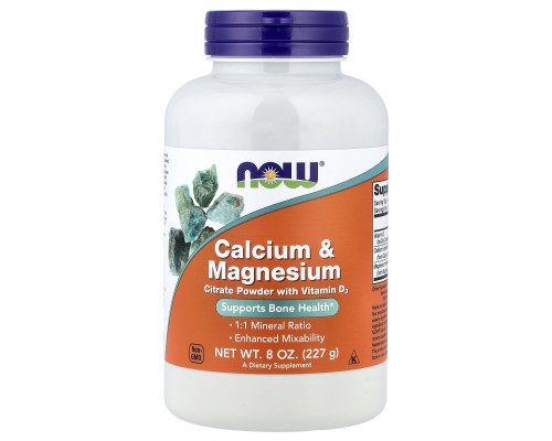 Кальцій та магній, Calcium & Magnesium, Now Foods, 227 г
