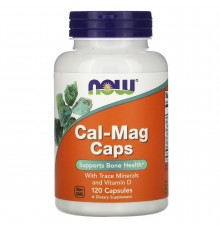 Кальцій та магній, Cal-Mag Caps, Now Foods, з мікроелементами та вітаміном D, 120 капсул