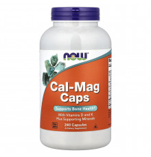 Кальцій та магній, Cal-Mag Caps, Now Foods, з мікроелементами та вітаміном D, 240 капсул