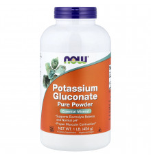 Калію глюконат, Potassium Gluconate, Now Foods, чистий порошок, 454 г