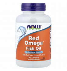 Червоний рис, омега, Q10, Red Omega, Now Foods, 90 гелевих капсул
