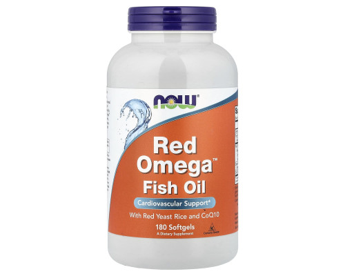Червоний рис, омега і коензим Q10, Red Omega, Now Foods, 30 мг, 180 капсул