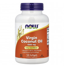 Кокосова олія, Coconut Oil, Now Foods, першого віджиму, 1000 мг, 120 гелевих капсул