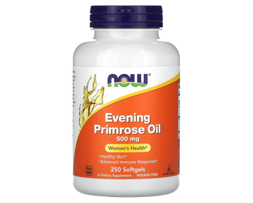 Олія вечірньої примули, Evening Primrose Oil, Now Foods, 500 мг, 250 гелевих капсул