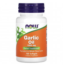 Часникова олія, Garlic Oil, Now Food, 1500 мг, 100 капсул