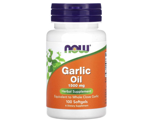 Часникова олія, Garlic Oil, Now Food, 1500 мг, 100 капсул