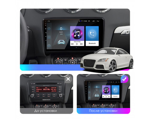 Штатная магнитола Lesko для Audi TT II (8J) 2006-2010 экран 9" 2/32Gb 4G Wi-Fi GPS Top