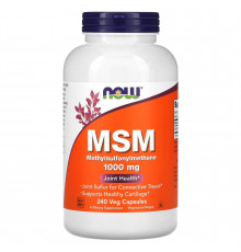 МСМ, Метилсульфонілметан, MSM, NOW Foods, 1000 мг, 240 вегетаріанських капсул.