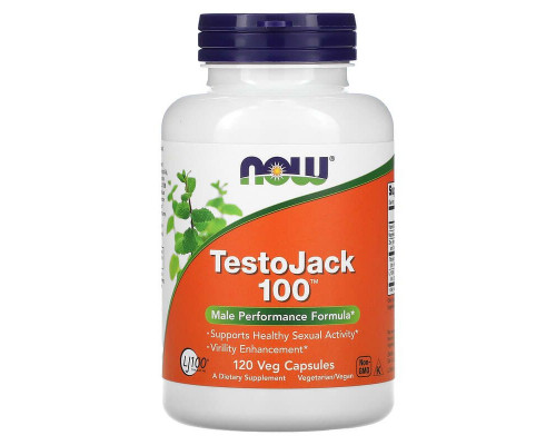 Репродуктивне здоров'я чоловіків, TestoJack 100, Now Foods, 120 вегетаріанських капсул
