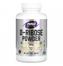 D-рибоза, D-Ribose, Now Foods, Sports, порошок, 5000 мг, 227 г