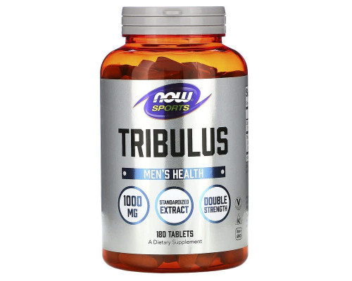 Трибулус, Tribulus, Now Foods, Sports, 1000 мг, 180 таблеток