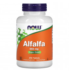 Люцерна, Alfalfa, Now Foods, 650 мг, 250 таблеток