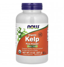 Бурі морські водорості, ламінарія, Kelp, NOW Foods, органічний порошок, 227 г