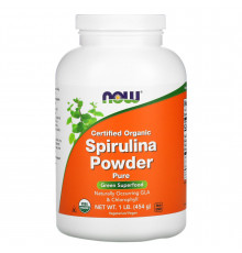 Спіруліна, сертифікований органічний порошок, Spirulina, Now Foods, 454 гр