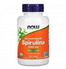 Спіруліна сертифікована органічна, Spirulina, Now Foods, 1000 мг, 120 таблеток