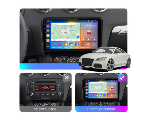 Штатная магнитола Lesko для Audi TT II (8J) Рестайлинг 2010-2014 экран 9" 2/32Gb CarPlay 4G Wi-Fi GPS Prime