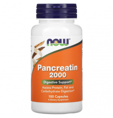 Панкреатин, Pancreatin 2000, NOW Foods, 100 капсул (200 мг на капсулу)