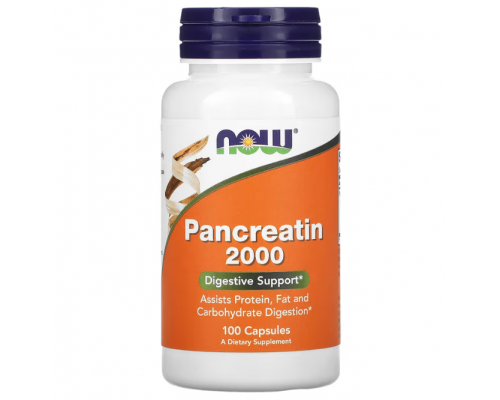 Панкреатин, Pancreatin 2000, NOW Foods, 100 капсул (200 мг на капсулу)