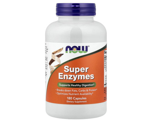Травні ферменти, Super Enzymes, Now Foods, 180 капсул