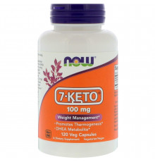 7 кето DHEA, 7-Keto, Now Foods, 100 мг, 120 вегетаріанських капсул