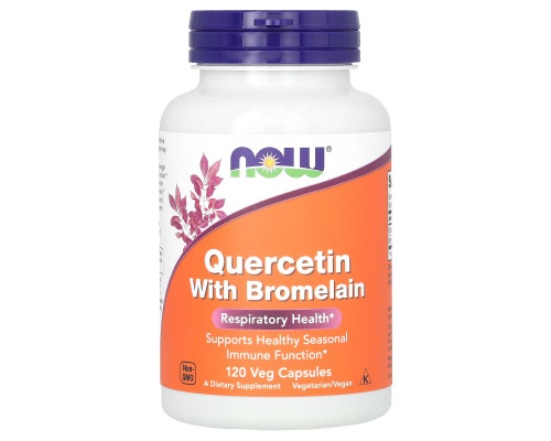 Кверцетин та бромелайн, Quercetin Bromelain, NOW Foods, 120 вегетаріанських капсул