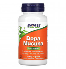 Мукуна пекуча (Капікачху), Dopa Mucuna, NOW Foods, 90 вегетаріанських капсул
