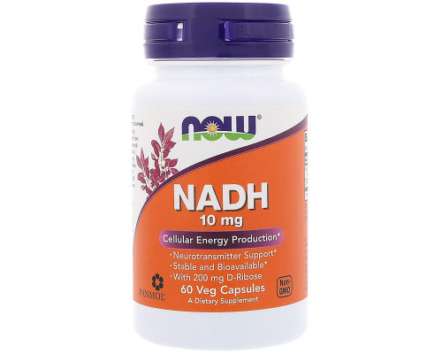 Нікотинамідаденіндинуклеотид, NADH, Now Foods, 10 мг, 60 вегетаріанських капсул
