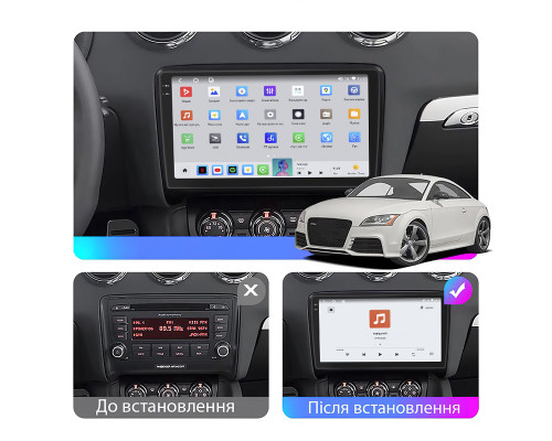 Штатная магнитола Lesko для Audi TT RS II (8J) 2009-2014 экран 9" 4/64 QLED CarPlay 4G Wi-Fi GPS 360 Prime