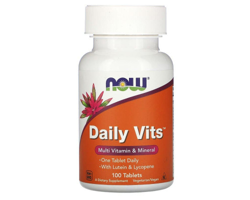 Мультивітаміни і мінерали, Daily Vits, Now Foods, 1 таблетку в день, 100 таблеток