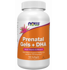 Вітаміни для вагітних з риб'ячим жиром, Prenatal Gels + DHA, Now Foods, 180 гелевих капсул