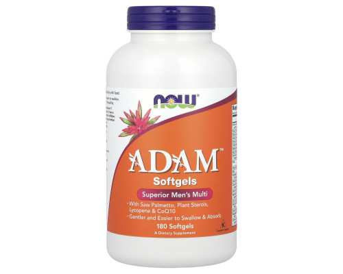 Мультивітамінний комплекс Адам, ADAM Men's Multi, Now Foods, для чоловіків, 180 гелевих капсул