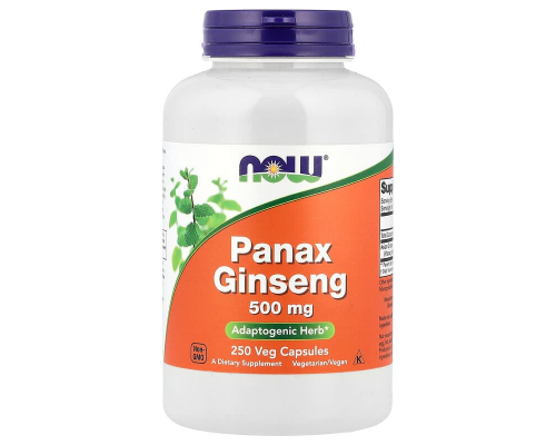 Женьшень, Panax Ginseng, Now Foods, екстракт, 250 вегетаріанських капсул