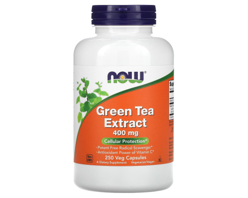 Екстракт зеленого чаю (Green Tea), Now Foods, 400 мг, 250 вегетаріанських капсул