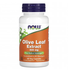 Листя оливи екстракт, Olive Leaf, Now Foods, 500 мг, 60 кап.