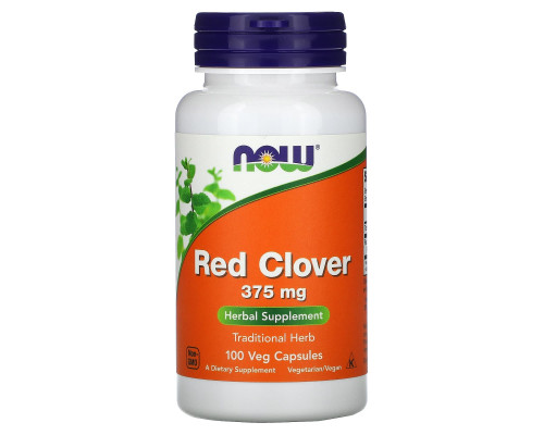 Червона конюшина, Red Clover, Now Foods, 375 мг, 100 вегетаріанських капсул