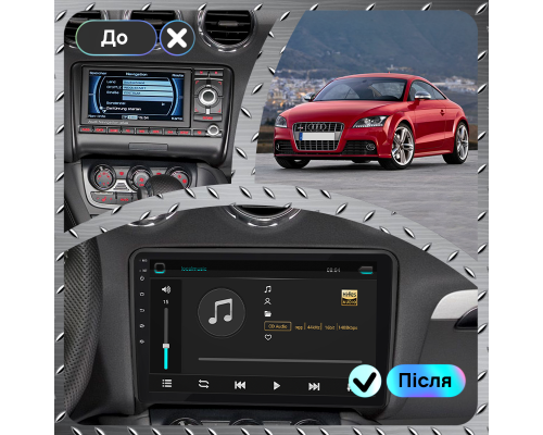 Штатная магнитола Lesko для Audi TTS II (8J) 2007-2010 экран 9" 2/32Gb 4G Wi-Fi GPS Top
