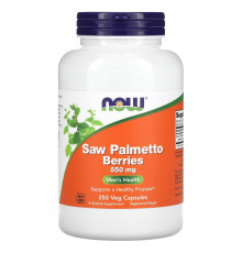 Со Пальметто, Saw Palmetto, Now Foods, ягоди, 550 мг, 250 вегетаріанських капсул