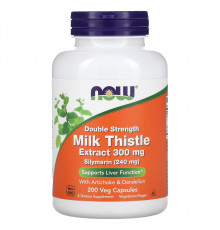 Розторопша, силімарин, Milk Thistle, Now Foods, екстракт, подвійна сила, 300 мг, 200 вегетаріанських капсул