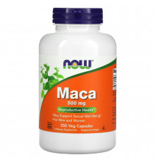 Мака (Maca), Now Foods, 500 мг, 250 вегетаріанських капсул