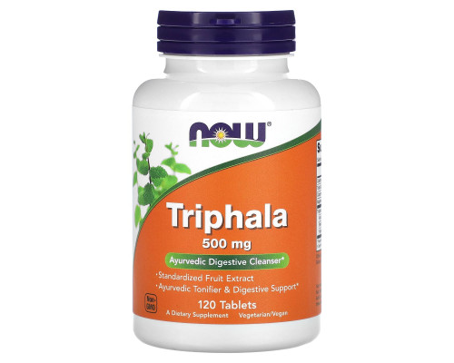 Трифала, Triphala, Now Foods, 500 мг, 120 таблеток