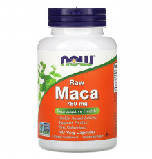 Мака (Maca), Now Foods, сира, 750 мг, 90 вегетаріанських капсул
