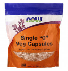 Порожні капсули "0", Single "0" Veg Capsules, Now Foods, 1000 порожніх вегетаріанських капсул