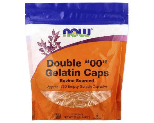 Порожні капсули "00", Double "00" Gelatin Caps, Now Foods, 750 порожніх желатинових капсул (89 г)