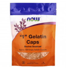 Порожні капсули "1", "1" Gelatin Caps, Now Foods, 500 порожніх желатинових капсул (38 г)