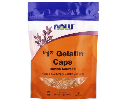 Порожні капсули "1", "1" Gelatin Caps, Now Foods, 500 порожніх желатинових капсул (38 г)