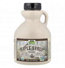 Кленовий сироп, Maple Syrup, Now Foods, Real Food, органік, клас A, темний колір, 473 мл