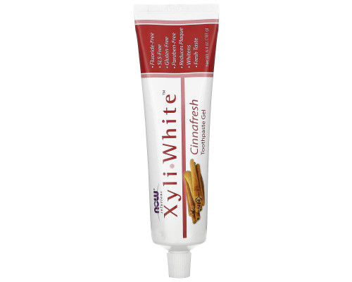 Зубна паста-гель з корицею, Toothpaste Gel, Now Foods, Solutions, без фтору, 181 г