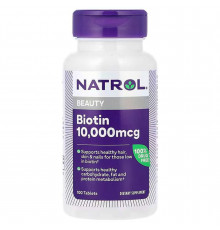Біотин максимум, Biotin, Natrol, 10000 мкг, 100 таблеток