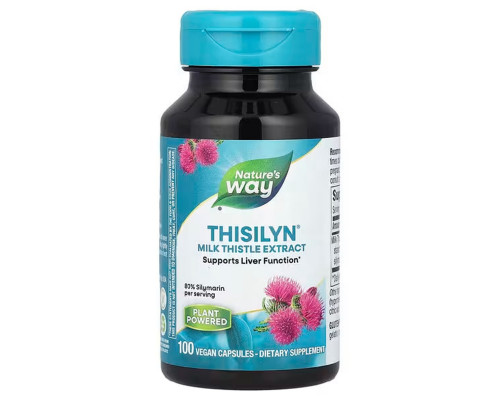 Підтримка печінки, Thisilyn®, Milk Thistle Extract, Nature's Way, екстракт розторопші плямистої, 100 веганських капсул