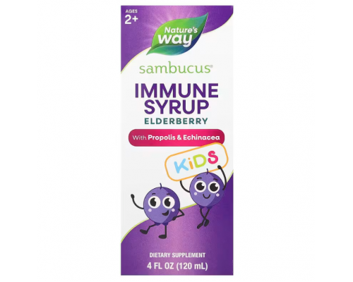 Чорна бузина для дітей віком від 2 років, Sambucus for Kids, Nature's Way, сироп для імунітету з прополісом та ехінацеєю, 120 мл